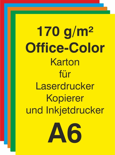 1000 Bogen Office-Color Karton 170 g/m² - A6